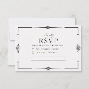 Carte de réponse de mariage élégante et minimalist