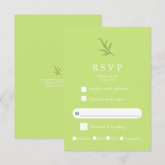 Carte de réponse de mariage élégante et minimalist