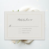 Carte de réponse de mariage élégante et moderne en