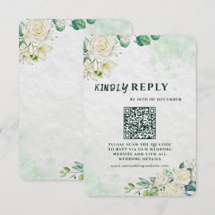 Carte de réponse de mariage élégante et moderne or