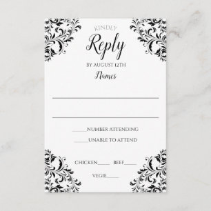 Carte de réponse de mariage élégante   Nadine (noi