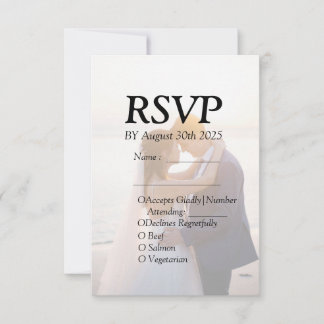 Carte de réponse de mariage élégante spéciale RSVP