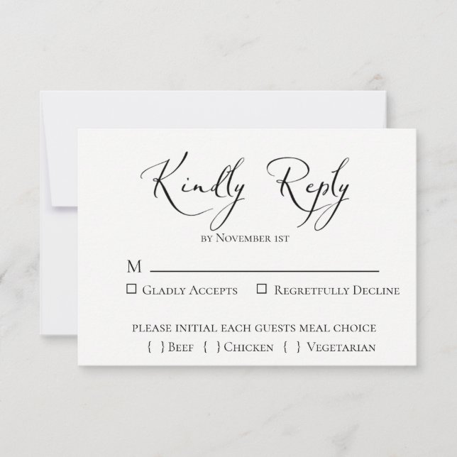 Carte de réponse de mariage Emerald Forest (Devant)