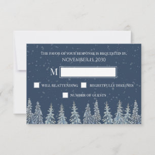 Carte de réponse de mariage en forêt hivernale rus