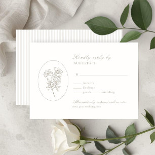 Carte de réponse de mariage en ivoire blanc Rayu