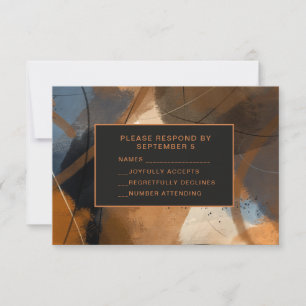 Carte de réponse de mariage en terre cuite abstrai