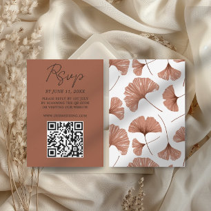 Carte de réponse de mariage en terre cuite botaniq