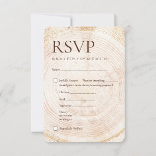 Carte de réponse de mariage en tranche de bois rus