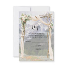 Carte de réponse de mariage extérieur au parc Moun