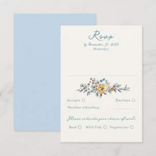 Carte de réponse de mariage fantaisiste dessinée à