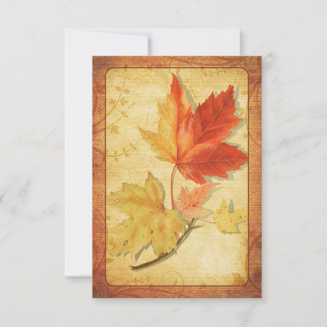 Carte de réponse de mariage Feuilles d'automne (Ca (Devant)