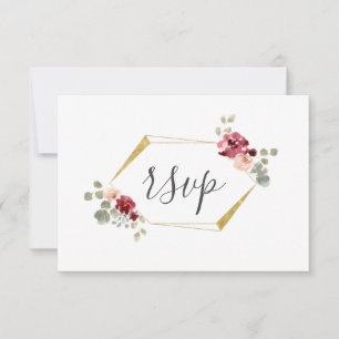 Carte de réponse de mariage fleur de Bourgogne géo