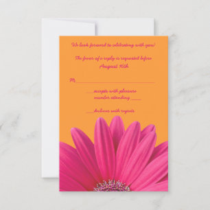 Carte de réponse de mariage Fleur d'orange Gerbera