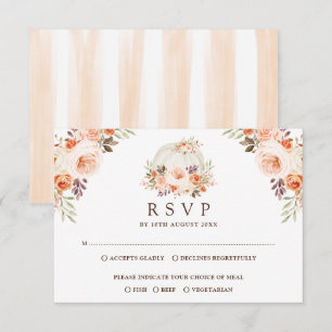 Carte de réponse de mariage Fleurs d'automne Citro
