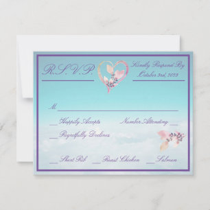 Carte de réponse de mariage Floral Above The Cloud