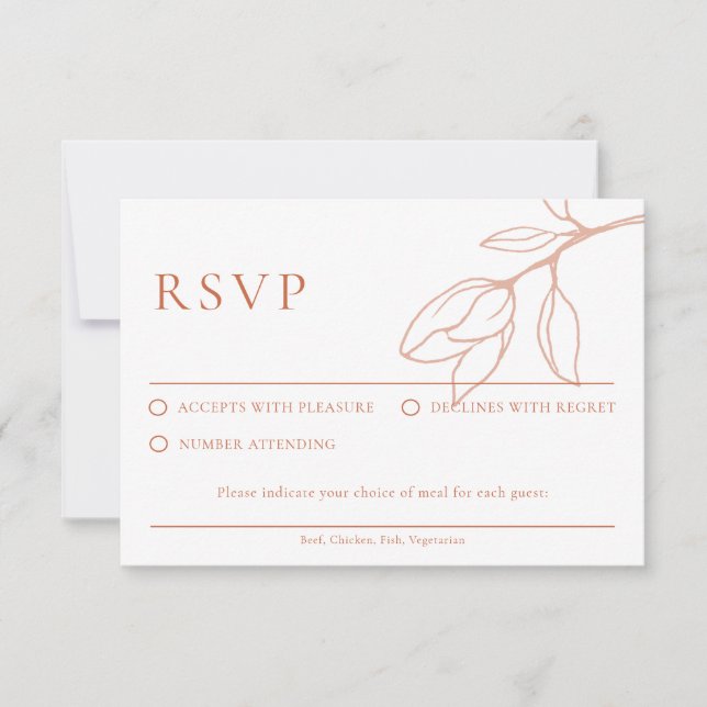 Carte de réponse de mariage floral Boho en terre c (Devant)