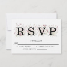 Carte de réponse de mariage floral de printemps
