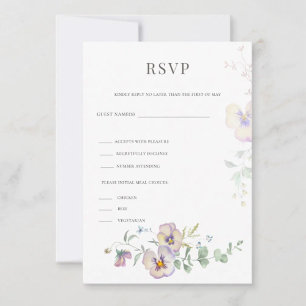 Carte de réponse de mariage floral Viola & Eucalyp