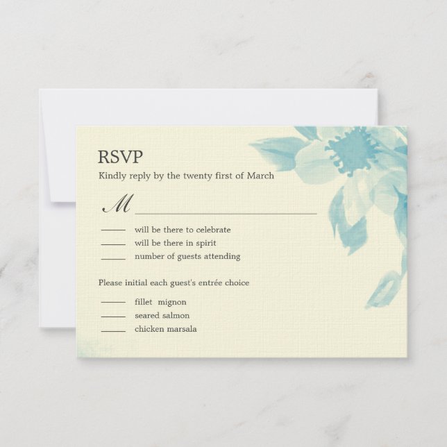 Carte de réponse de mariage florale aquarelle (Devant)