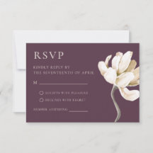 Carte de réponse de mariage florale Editorial Mood