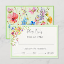 Carte de réponse de mariage florale Summer Blooms