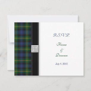 Carte de réponse de mariage Gordon Tartan Celtic