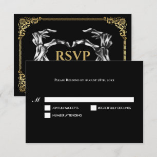 Carte de réponse de mariage Halloween Dark Gothic