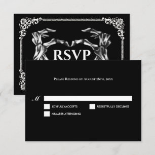 Carte de réponse de mariage Halloween gothique som