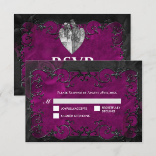 Carte de réponse de mariage Halloween gothique som