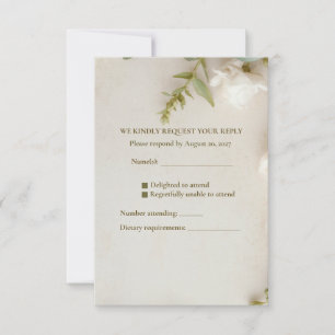 Carte de réponse de mariage jardin d'ivoire botani