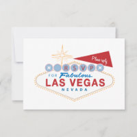 Carte de réponse de mariage Las Vegas Sign RSVP |