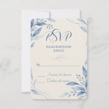 Carte de réponse de mariage méditerranéen à l'aqua