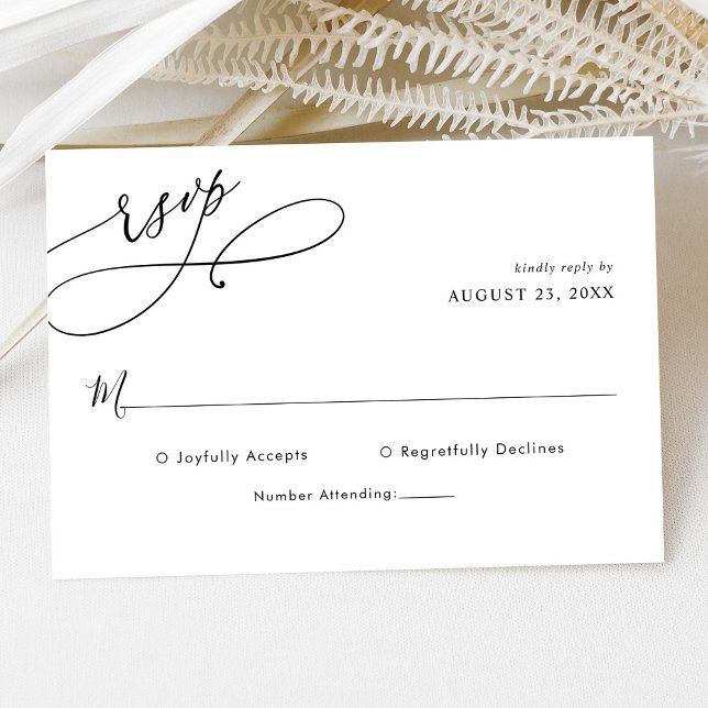 Carte de réponse de mariage minimaliste à l'écritu (Créateur téléchargé)