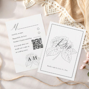 Carte de réponse de mariage minimaliste aux hydran