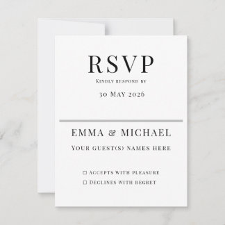 Carte de réponse de mariage minimaliste | Élégante