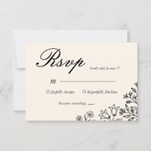 Carte de réponse de mariage minimaliste florale iv
