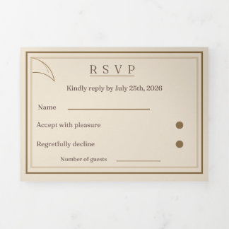 Carte de réponse de mariage minimaliste ivoire | M