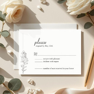 Carte de réponse de mariage minimaliste Larkspur