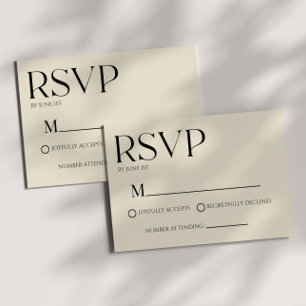 Carte de réponse de mariage minimaliste moderne cl