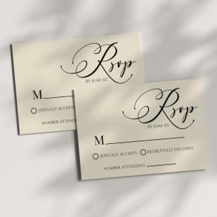 Carte de réponse de mariage minimaliste moderne cl