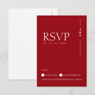 Carte de réponse de mariage minimaliste monogramme