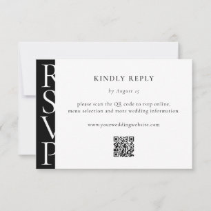 Carte de réponse de mariage moderne minimaliste no