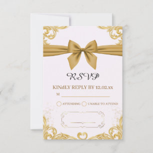 Carte de réponse de mariage moderne organique