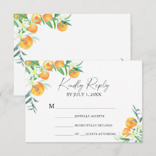 Carte de réponse de mariage - Orange Citron