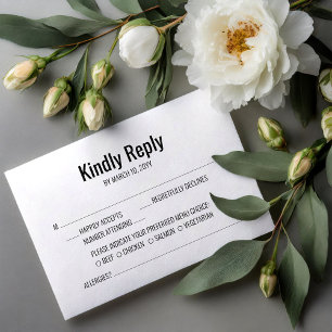 Carte de réponse de mariage Radieux et Heureux
