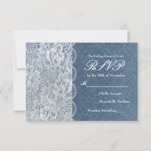 Carte de réponse de mariage romantique rustique en