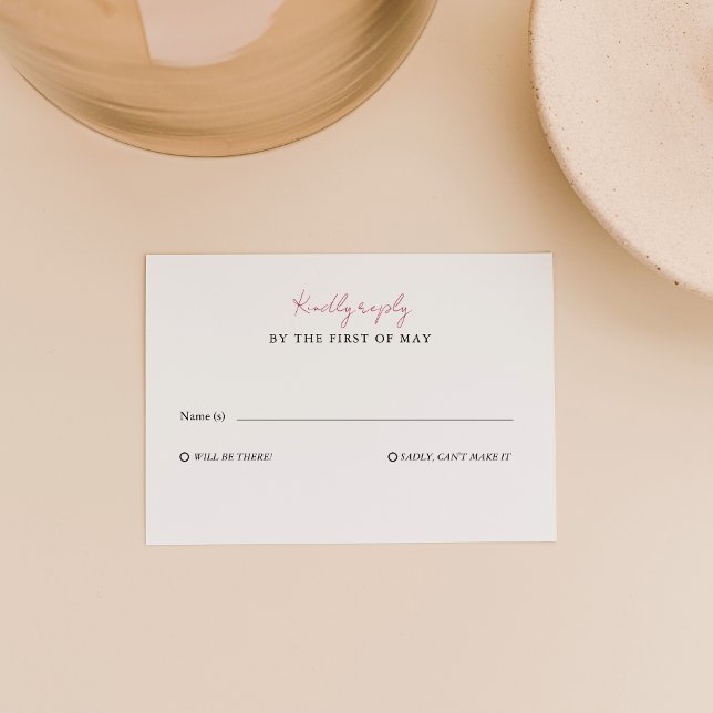 Carte de réponse de mariage Rose romantique (Créateur téléchargé)
