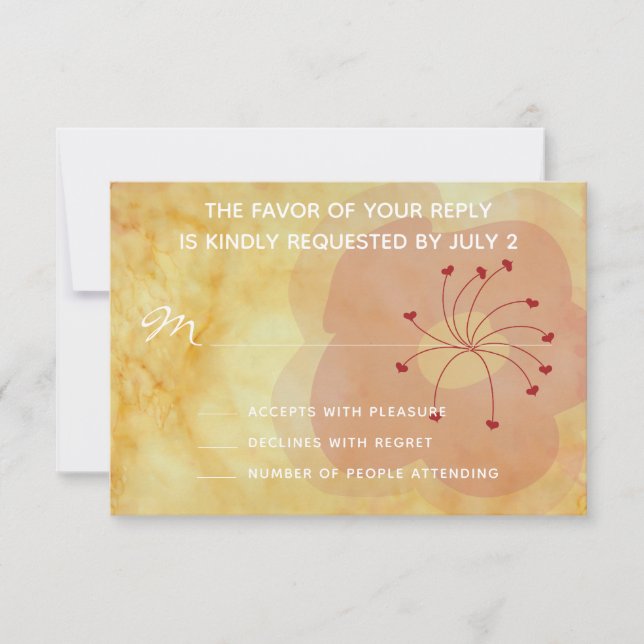 Carte de réponse de mariage RSVP Influencée par l' (Devant)
