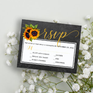Carte de réponse de mariage rustique avec tourneso