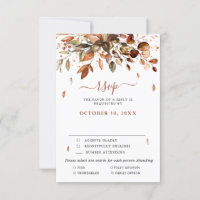 Carte de réponse de mariage rustique de campagne d